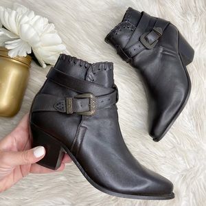 DINGO Women's Western Leather Brown Booties